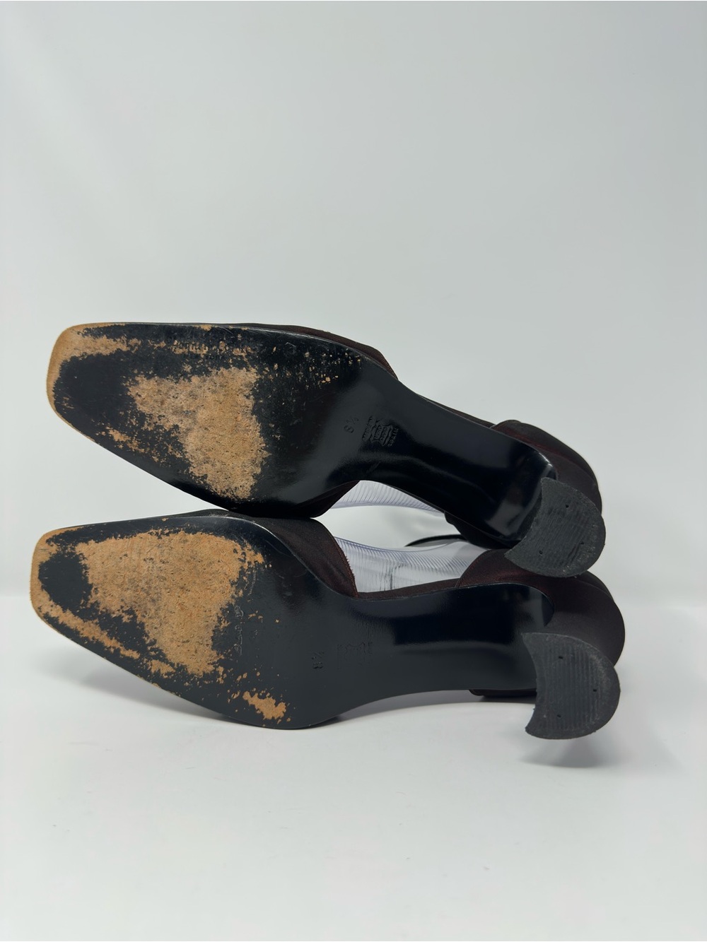 VTG 90s Kenneth Cole Floral Embroidered Mules Satin Kitten Heels 8.5 Whimsigoth - Picture 4 of 10